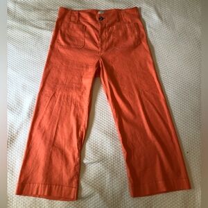 Maeve for Anthropologie Orange high-rise Colette linen pant size 31